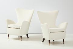 Pair of Italian 1950s Wing High Back Armchairs - 2204914