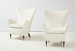 Pair of Italian 1950s Wing High Back Armchairs - 2204932