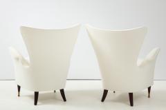 Pair of Italian 1950s Wing High Back Armchairs - 2204935