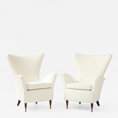 Pair of Italian 1950s Wing High Back Armchairs - 2212258