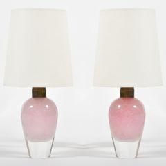 Pair of Italian 1950s pink glass table lamps - 1191131