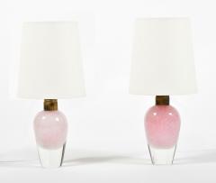 Pair of Italian 1950s pink glass table lamps - 1191133