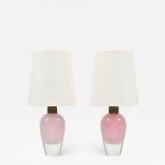 Pair of Italian 1950s pink glass table lamps - 1193865