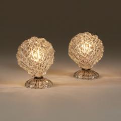 Pair of Italian 1950s small glass table lamps - 2756501