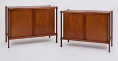 Pair of Italian 1960s Cabinets with Rounded Tambour Doors - 3590389