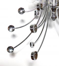 Pair of Italian 1960s Chromed Steel 6 light Farfalla Butterfly Pendant Lights - 1499030