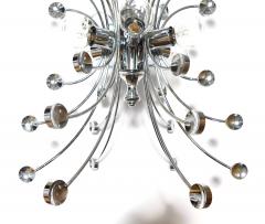 Pair of Italian 1960s Chromed Steel 6 light Farfalla Butterfly Pendant Lights - 1499031