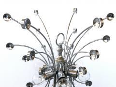 Pair of Italian 1960s Chromed Steel 6 light Farfalla Butterfly Pendant Lights - 1499033