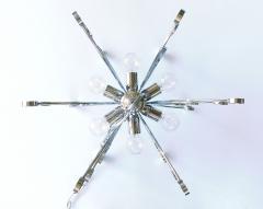 Pair of Italian 1960s Chromed Steel 6 light Farfalla Butterfly Pendant Lights - 1499036