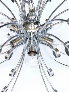 Pair of Italian 1960s Chromed Steel 6 light Farfalla Butterfly Pendant Lights - 1499047
