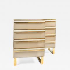 Pair of Italian 1960s caramel glass chest of drawers bedsides - 1281388