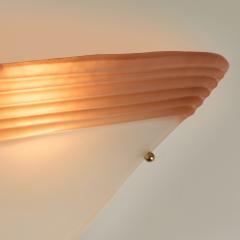 Pair of Italian 1970s Art deco stye Murano fan shaped wall lights - 4615779