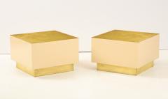 Pair of Italian 1970s Brass and Lacquer Cube Form Coffee Tables - 1814800