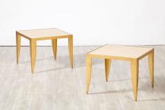 Pair of Italian 1970s Gilt Metal and Travertine Tables - 2919065