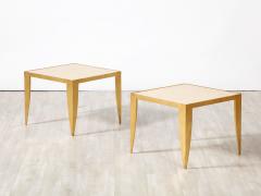 Pair of Italian 1970s Gilt Metal and Travertine Tables - 2919071