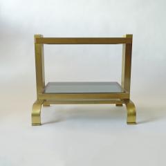 Pair of Italian 1970s brass and glass bedside tables - 3447612