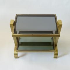 Pair of Italian 1970s brass and glass bedside tables - 3447613