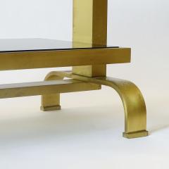 Pair of Italian 1970s brass and glass bedside tables - 3447616