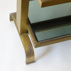 Pair of Italian 1970s brass and glass bedside tables - 3447619