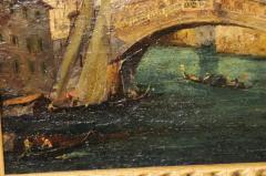 Pair of Italian 19th Century Paintings Depicting Venice in Black and Gold Frames - 3521693