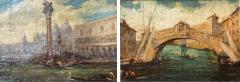 Pair of Italian 19th Century Paintings Depicting Venice in Black and Gold Frames - 3660647