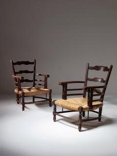 Pair of Italian 40s Wood Armchairs - 4725950