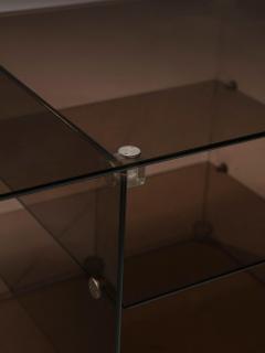 Pair of Italian 70s Smoked Glass Night Stands - 4728313