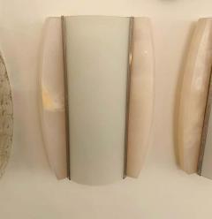 Pair of Italian Alabaster 1960s Space Age Wall Lamps - 1626087