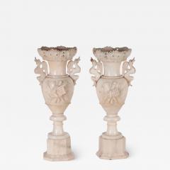 Pair of Italian Alabaster Urns Circa 1800 - 2436130