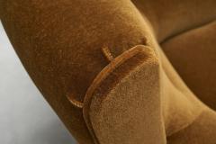 Pair of Italian Armchairs in Burnt Orange Upholstery Italy 1950s - 4481990