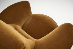 Pair of Italian Armchairs in Burnt Orange Upholstery Italy 1950s - 4481991