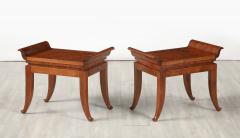 Pair of Italian Art Deco Mahogany Stools circa 1930 - 4423291