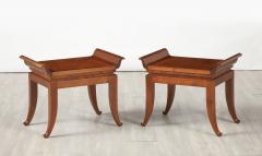 Pair of Italian Art Deco Mahogany Stools circa 1930 - 4423298