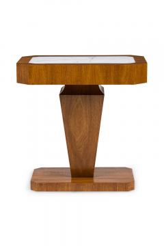 Pair of Italian Art Deco Style Single Drawer Marble Top End Tables - 4655300