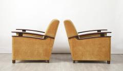 Pair of Italian Art Deco Walnut Lounge Chairs circa 1940 - 4430437