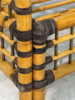 Pair of Italian Bamboo and Rattan Lounge Chairs 1970s - 4253304