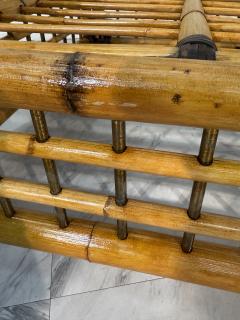 Pair of Italian Bamboo and Rattan Lounge Chairs 1970s - 4253307