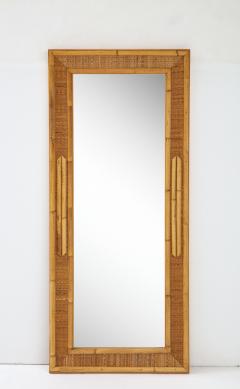 Pair of Italian Bamboo and Wood Wall Mirrors - 2505608