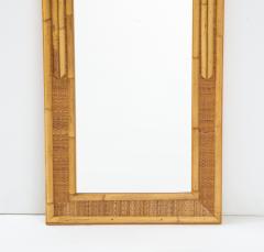 Pair of Italian Bamboo and Wood Wall Mirrors - 2505609