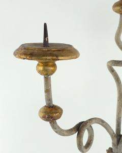 Pair of Italian Baroque Carved Painted and Gilt Candelabras Italy circa 1900 - 4113745