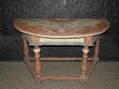Pair of Italian Baroque Painted Demilune Console Tables - 671722