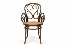 Pair of Italian Bentwood and Caning Scroll Design Armchairs - 2789725