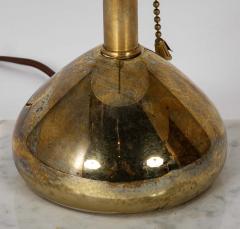 Pair of Italian Brass Opaline Table Lamps - 4598323