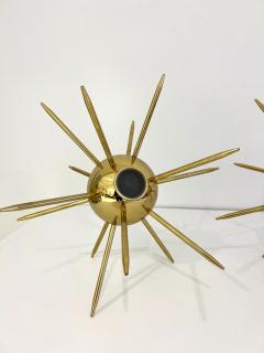 Pair of Italian Brass Sputnik Lights - 3121588