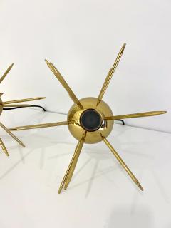 Pair of Italian Brass Sputnik Lights - 3121589