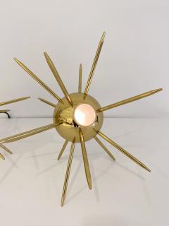 Pair of Italian Brass Sputnik Lights - 3121592