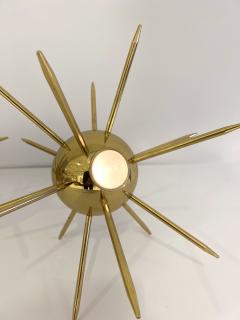 Pair of Italian Brass Sputnik Lights - 3121596