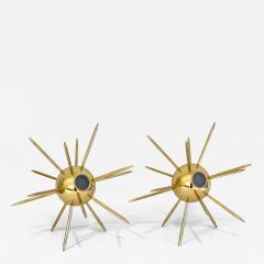 Pair of Italian Brass Sputnik Lights - 3132590