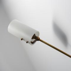 Pair of Italian Brass and Opaline Glass Wall Sconces 1950s - 4392512