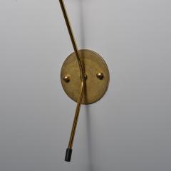 Pair of Italian Brass and Opaline Glass Wall Sconces 1950s - 4392514